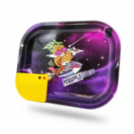 Best Buds Small Metal Rolling Tray with Magnetic Grinder Card