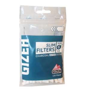 GIZEH Slim Filter 6mm Activated Charcoal Filters