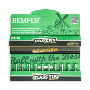 Hemper King Size Rolling Papers with Glass Tips