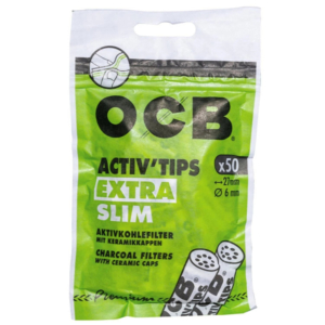 OCB Activ Tips Extra Slim 6mm Activated Charcoal Filters