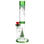 Pulsar Christmas Tree Perc Straight Tube Bong 13″