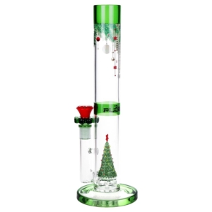 Pulsar Christmas Tree Perc Straight Tube Bong 13″