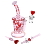 Pulsar Valentine’s Love Hearts Glass Dab Rig Set